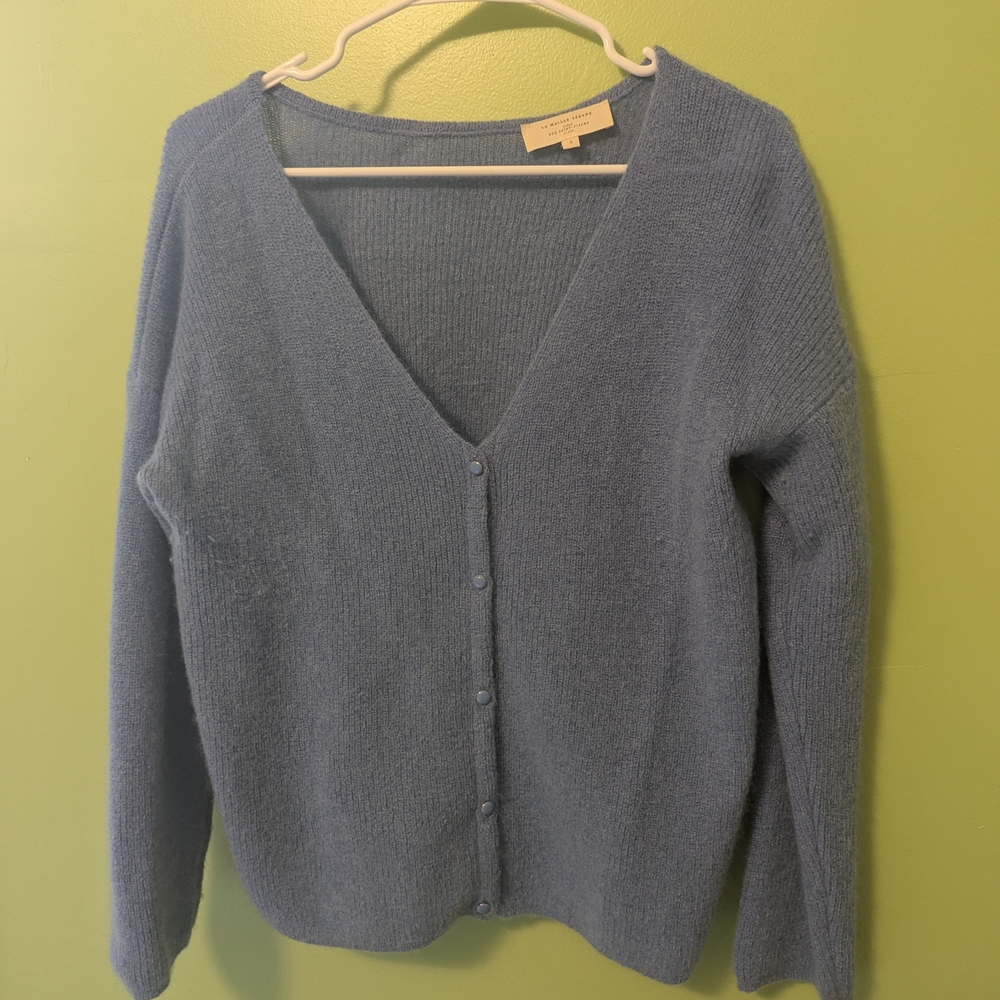 Sezane Cornflower Blue Cardigan